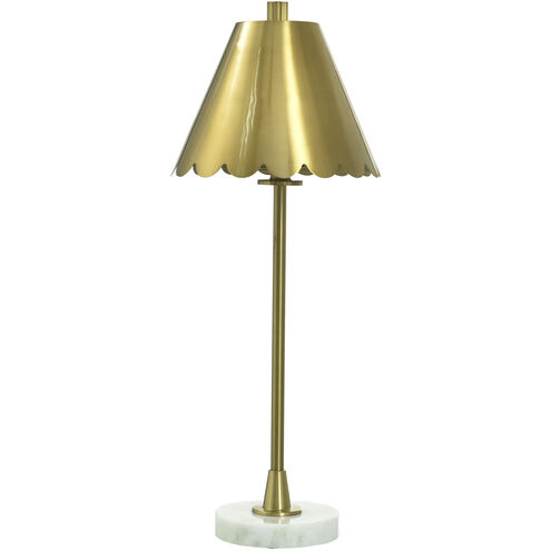 Daphne 26 inch 40 watt White Marble and Polished Brass Table Lamp Portable Light