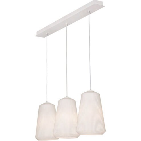 Isla 3 Light 48 inch White Triple Linear Pendant Ceiling Light