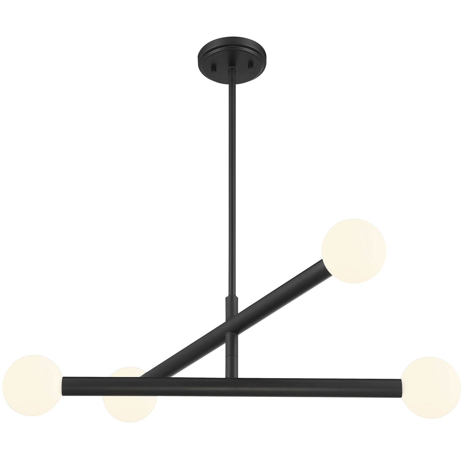 Contemporary LED 30 inch Matte Black Chandelier Ceiling Light