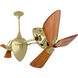 Matthews Gerbar Ar Ruthiane 16 inch Brushed Brass with Solid Mahogany Wood Blades Rotational Ceiling Fan