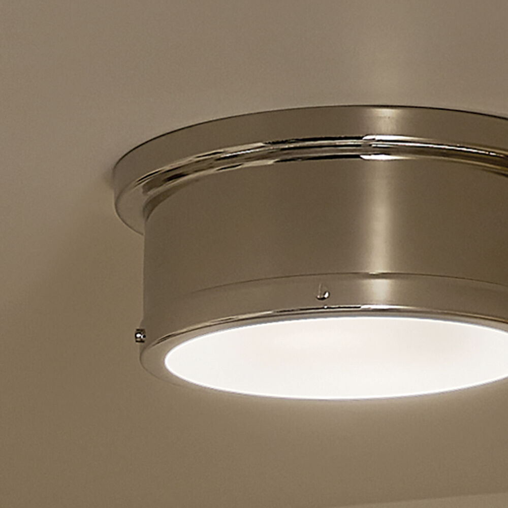 Serca 2 Light 14.25 inch Polished Nickel Flush Mount Ceiling Light