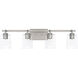 Greyson 4 Light 34 inch Brushed Nickel Vanity Light Wall Light