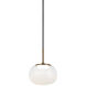 Matteo Lighting Jayce LED 7.88 inch Aged Gold Brass Pendant Ceiling Light in Aged Gold Brass and White C60501AGWH - Open Box