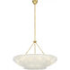 AERIN Claude LED 37.75 inch Hand-Rubbed Antique Brass Chandelier Ceiling Light in Clear Graniglia Glass