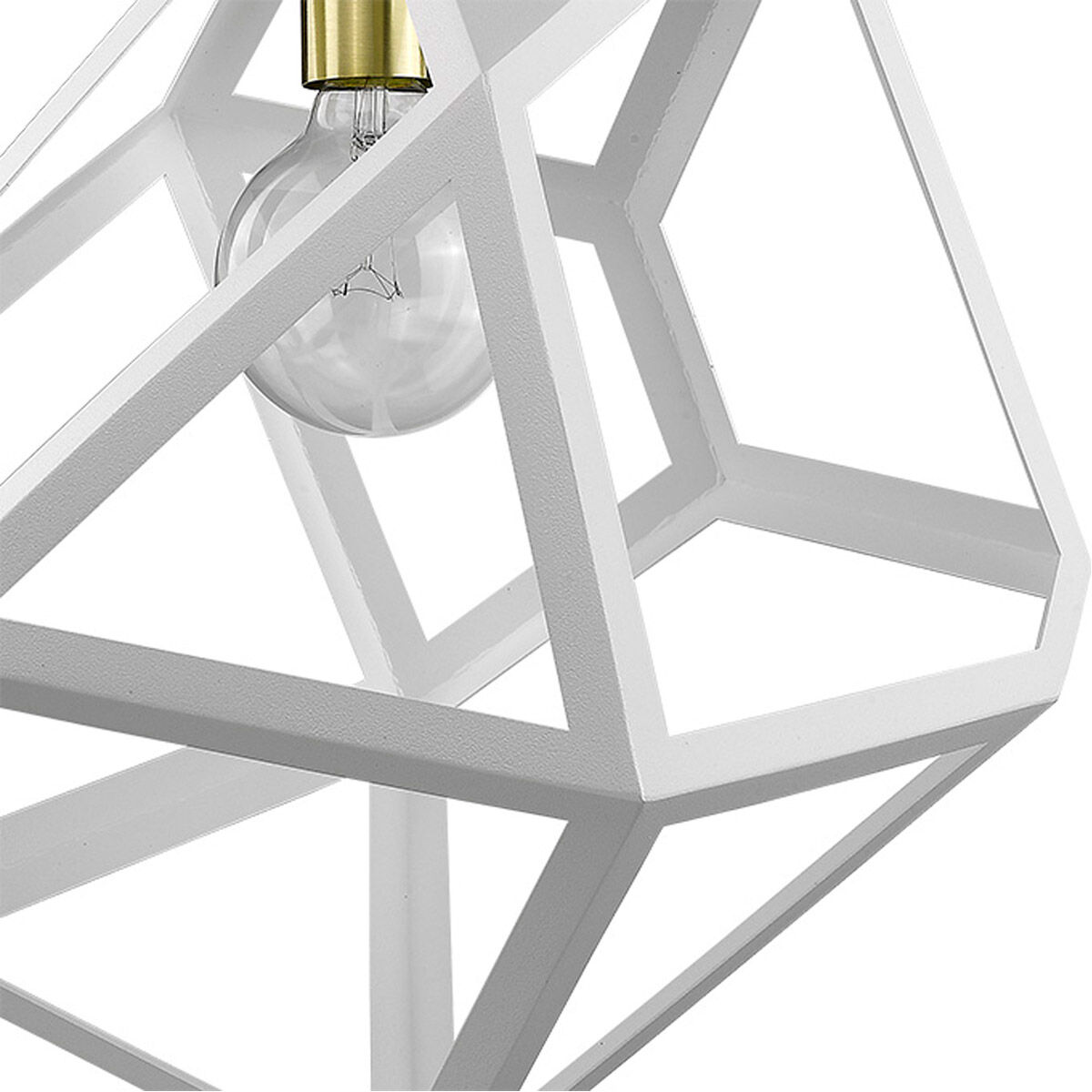 Hedron 1 Light 13 inch White Pendant Ceiling Light
