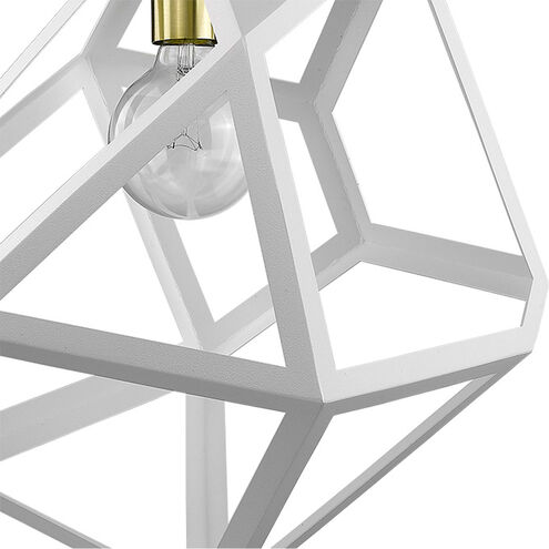 Hedron 1 Light 13 inch White Pendant Ceiling Light
