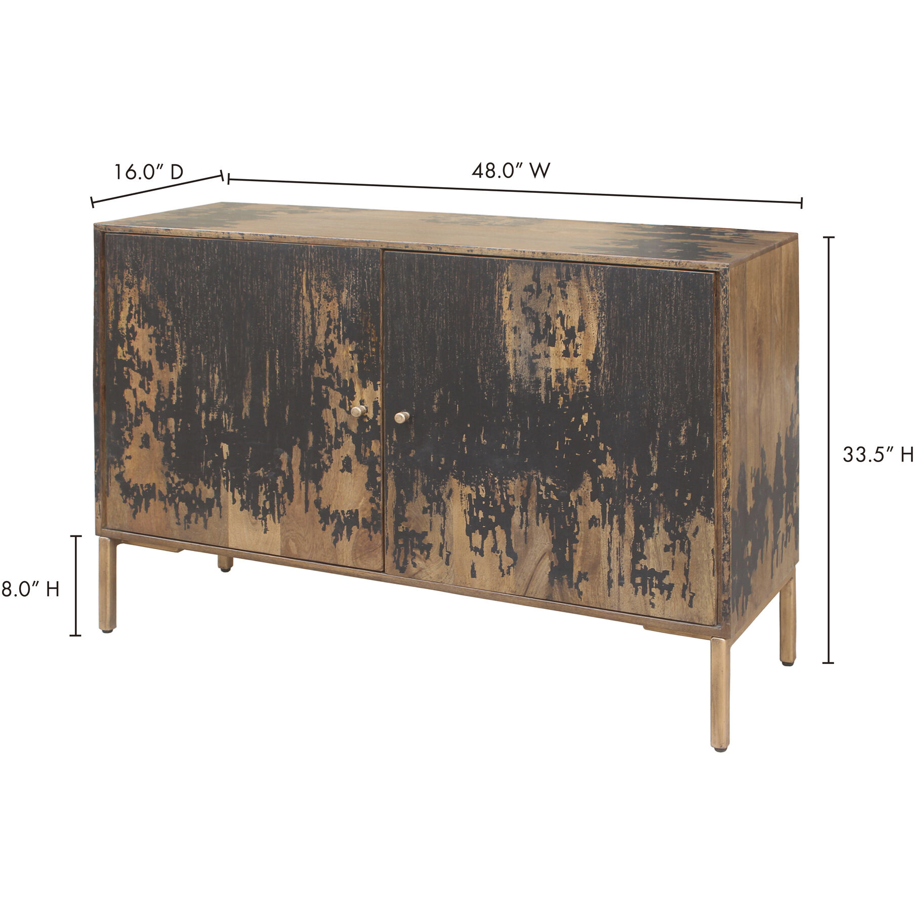 Artists 48 X 16 inch Black Sideboard