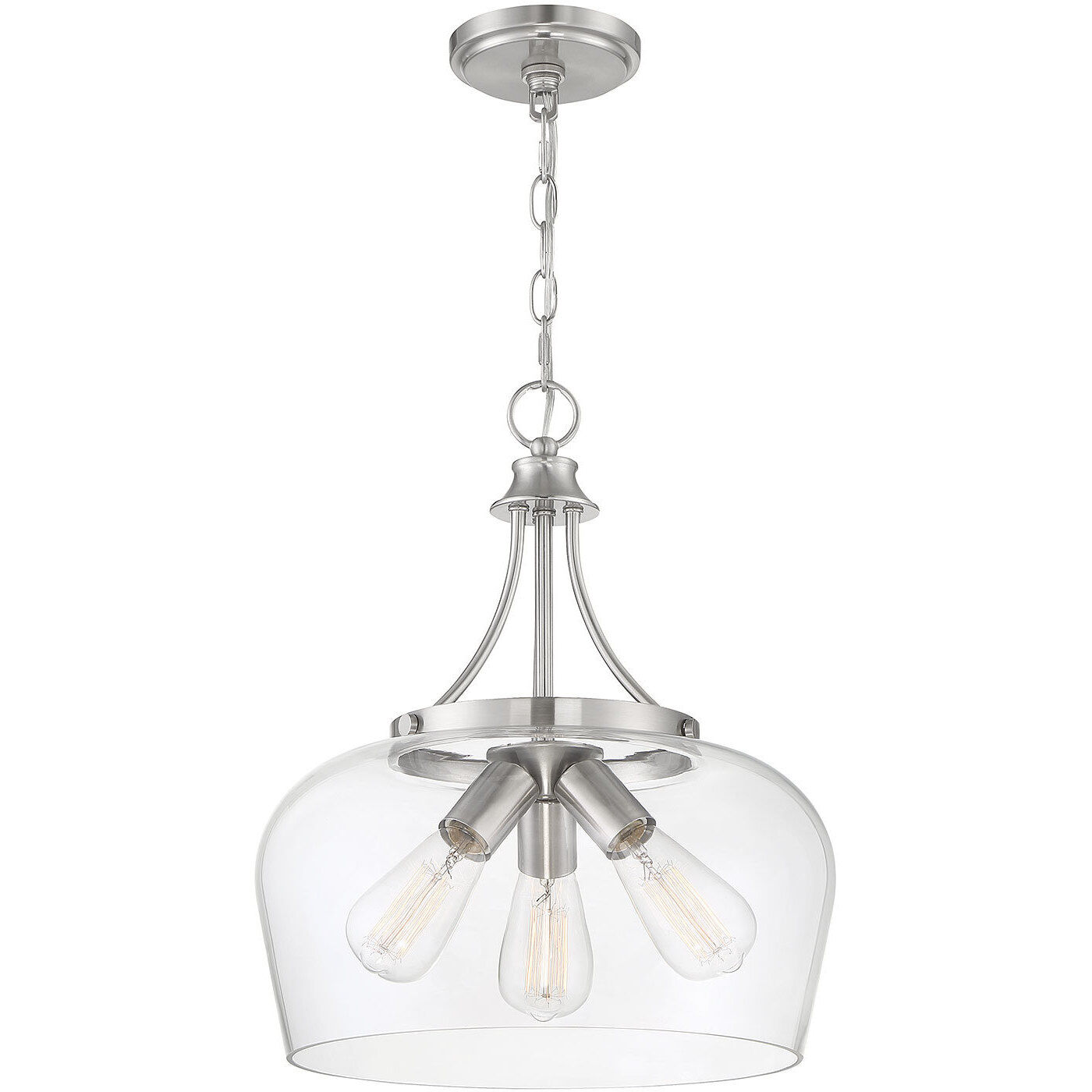 Octave 3 Light 15 inch Satin Nickel Pendant Ceiling Light, Essentials
