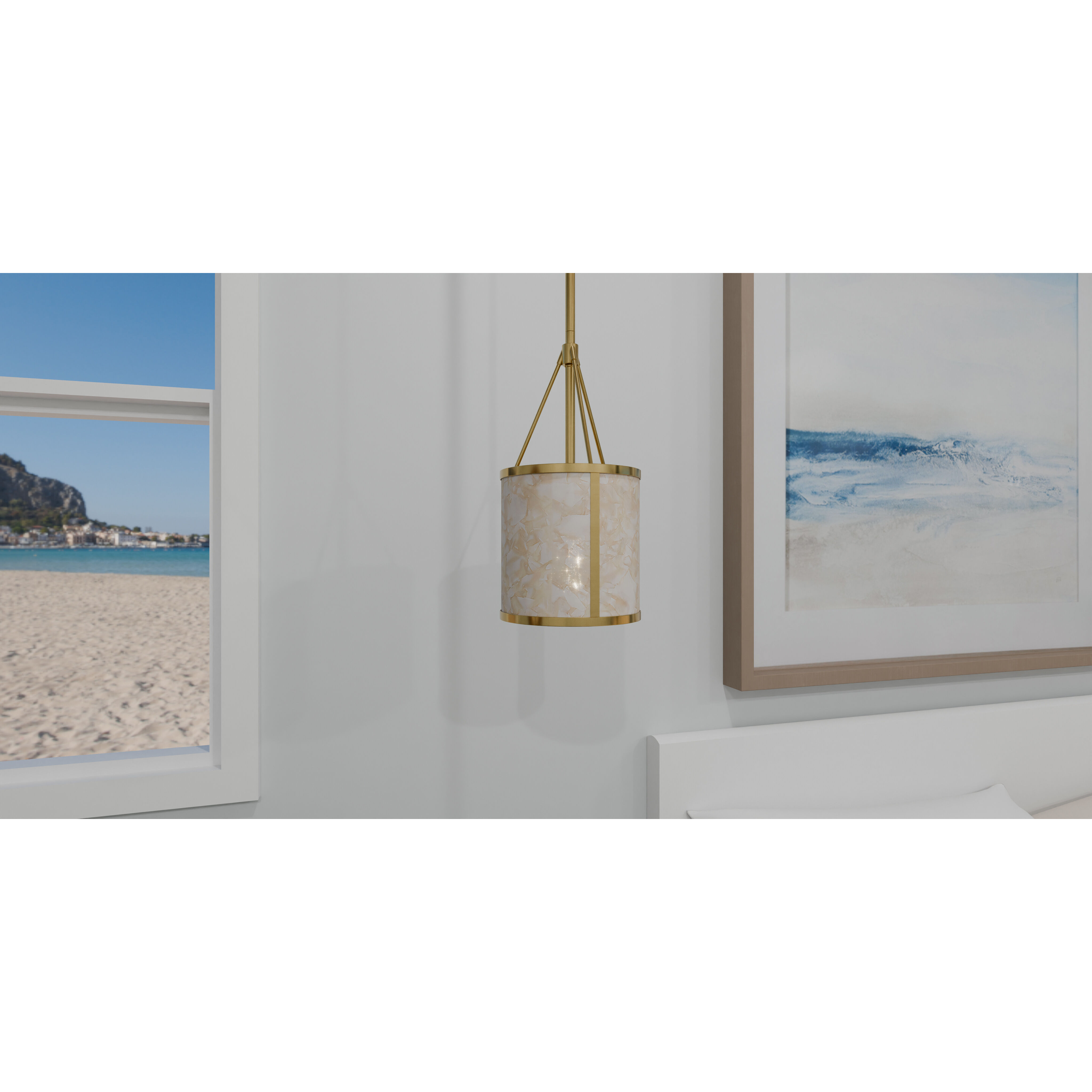 Stoneland 1 Light 8 inch Brushed Gold Mini Pendant Ceiling Light, Small