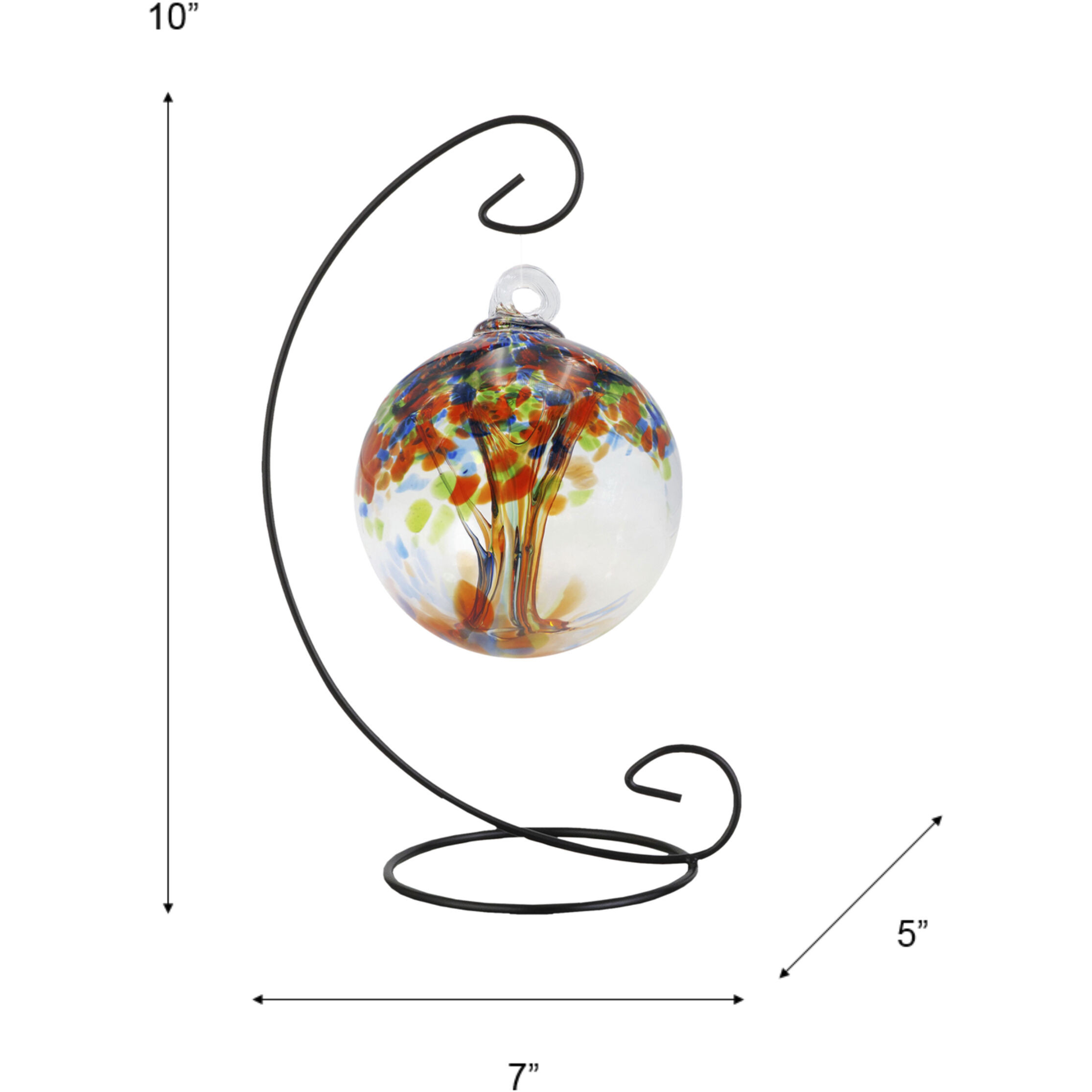 Tree Of Life Multi-color Art Glass Orb