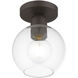 Downtown 1 Light 7 inch Bronze Semi-Flush Ceiling Light, Sphere