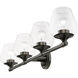 Willow 4 Light 35.5 inch Black Chrome Vanity Sconce Wall Light