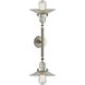 Franklin Restoration Halophane LED 18 inch Brushed Satin Nickel Bath Vanity Light Wall Light in Clear Halophane Glass, Franklin Restoration
