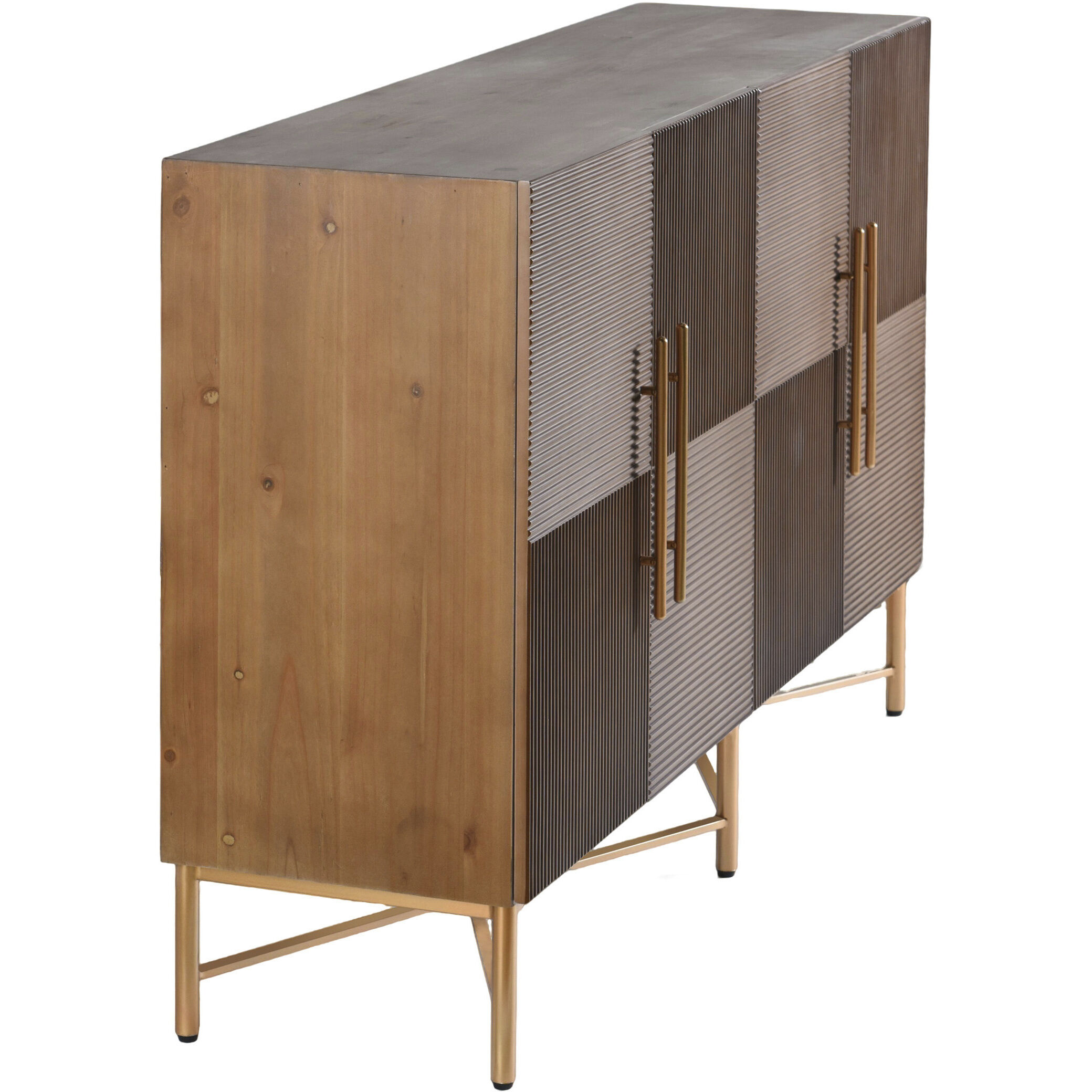 Cameron Dark Natural and Gold Cabinet