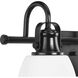 Preston 3 Light 22.12 inch Matte Black Vanity Light Wall Light