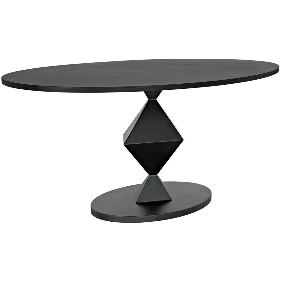Katana 79 X 49 inch Matte Black Dining Table, Oval