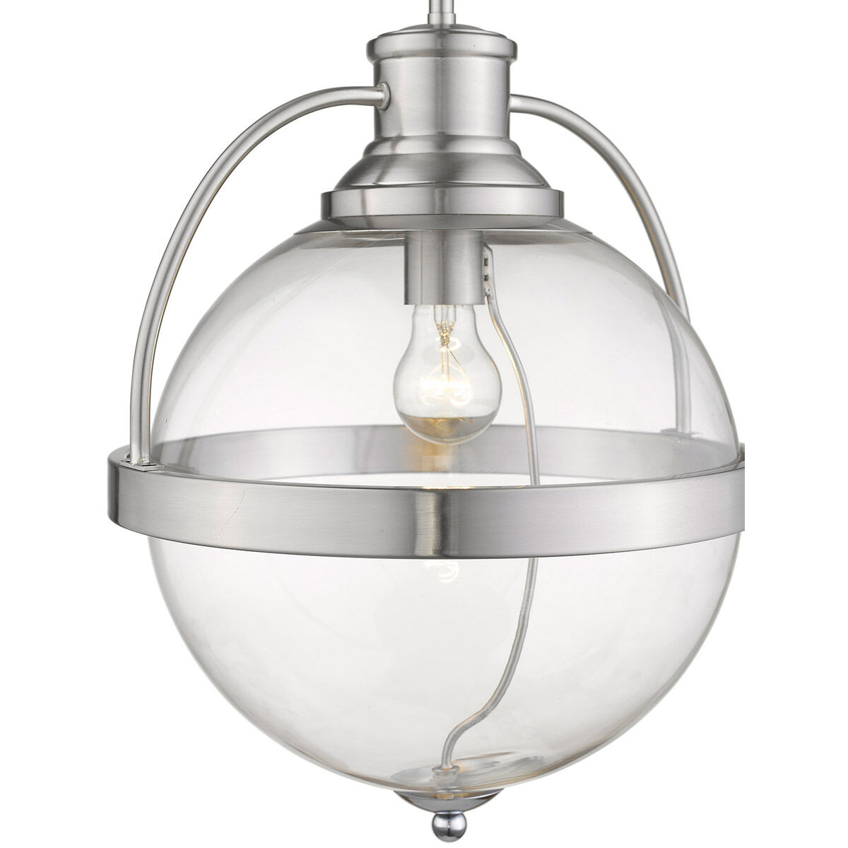 Kassian 1 Light 12.75 inch Satin Nickel Pendant Ceiling Light