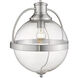 Kassian 1 Light 13 inch Satin Nickel Pendant Ceiling Light