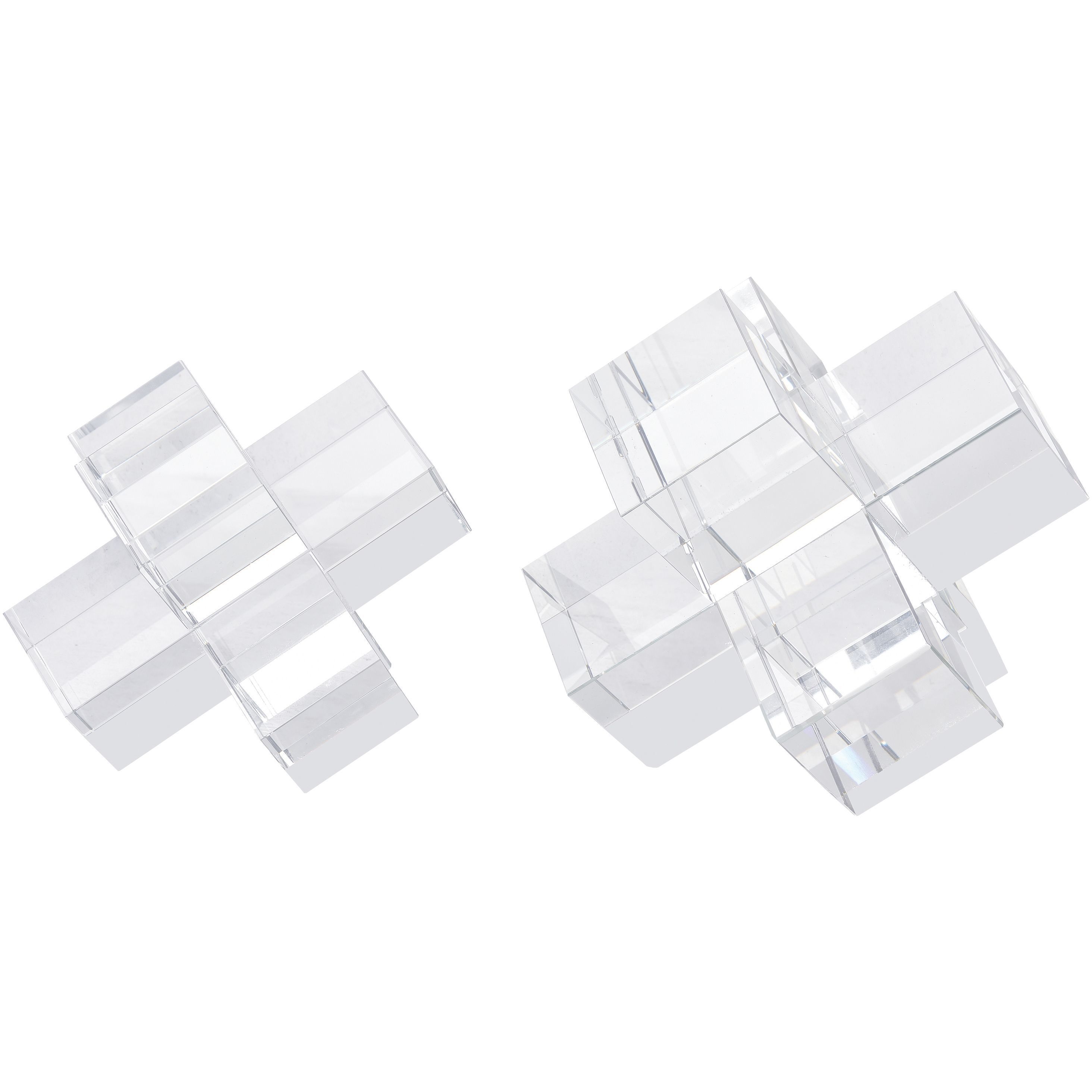 Addition 6 X 6 inch Clear Bookends, Set of 2