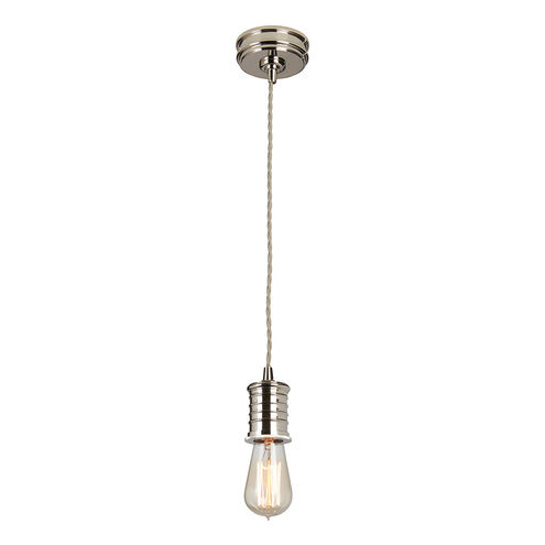 Douille LED 4 inch Polished Nickel Mini Pendant Ceiling Light, Elstead