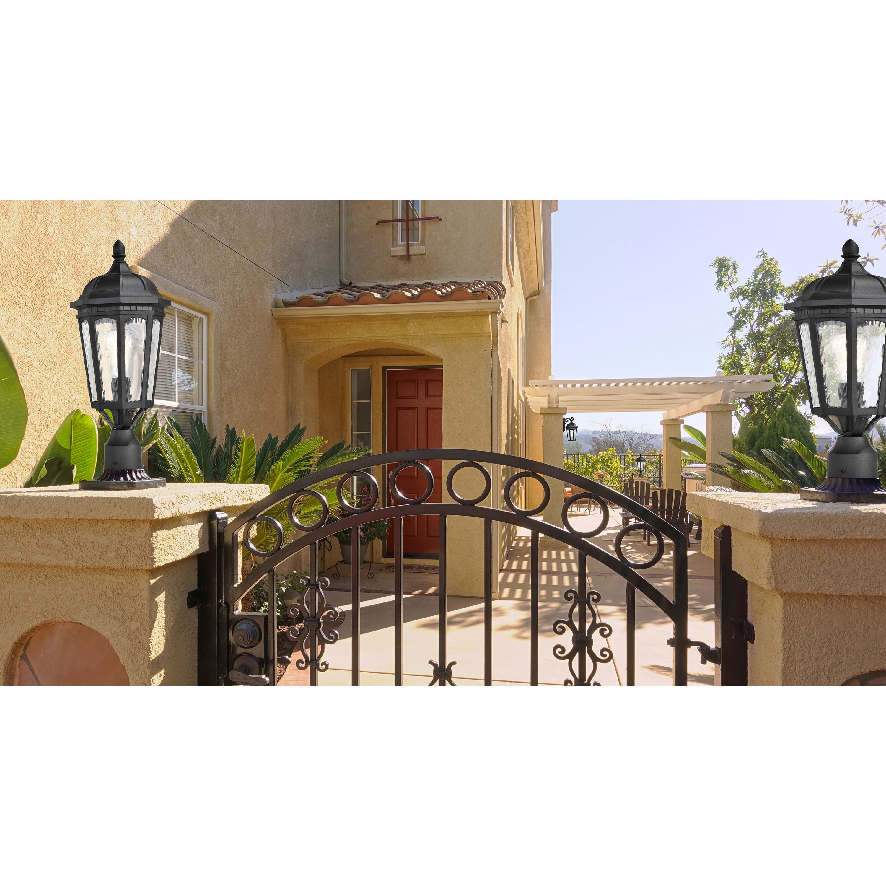 East River 20 inch Matte Black Post Lantern