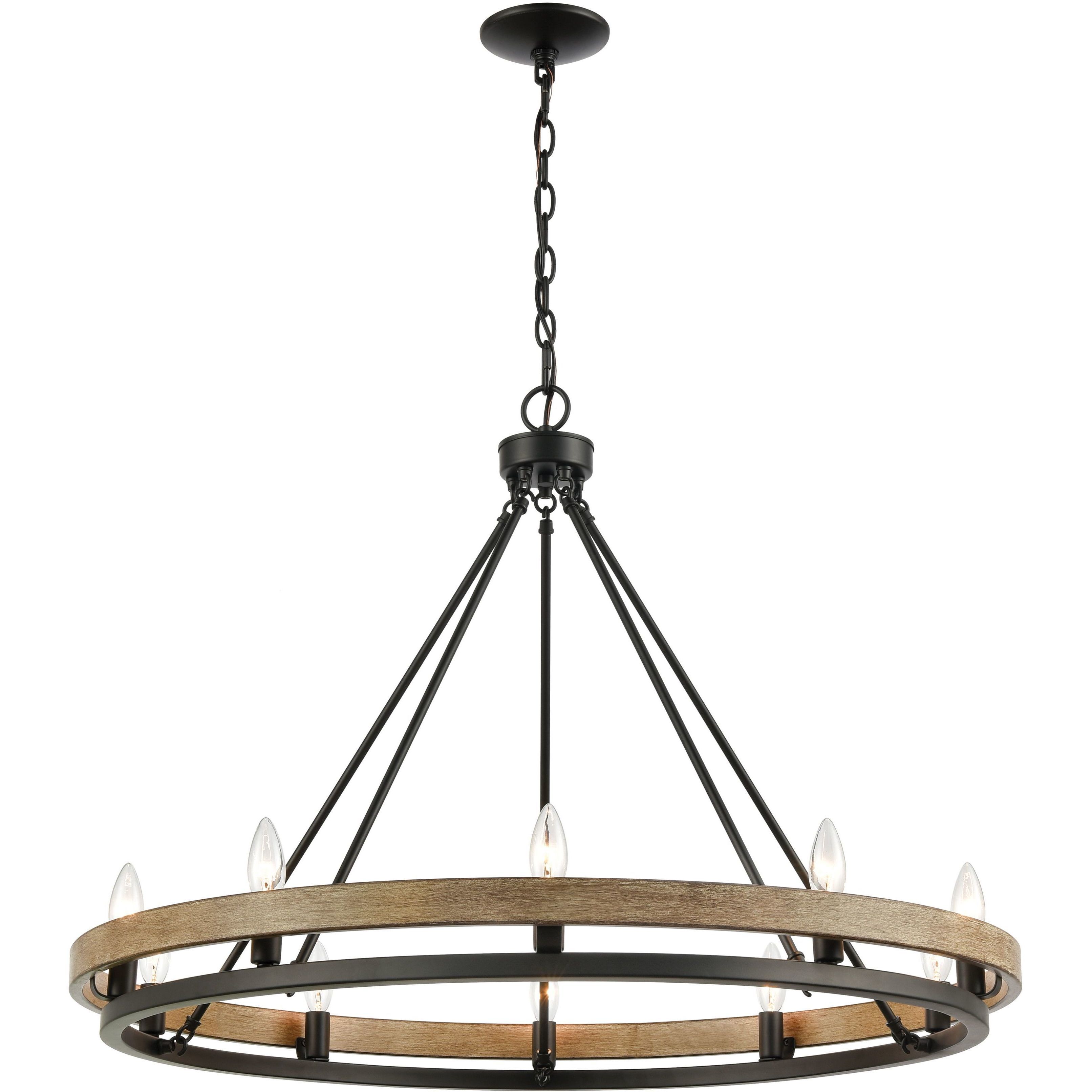 Ramsey 10 Light 34 inch Matte Black Chandelier Ceiling Light