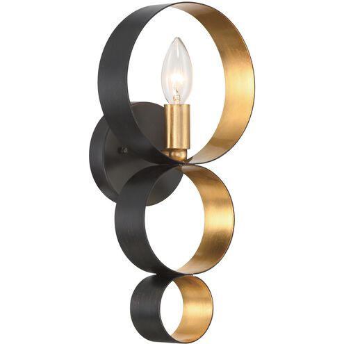 Luna 1 Light 7 inch English Bronze and Antique Gold ADA Sconce Wall Light