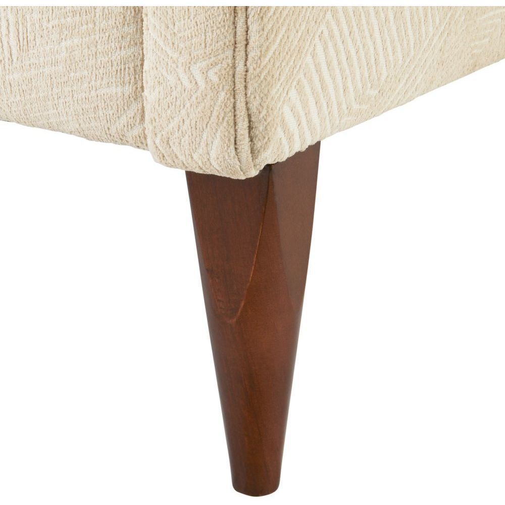 Vincent Textured Ivory and Dark Walnut Sofa