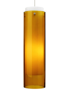 Echo 1 Light 5 inch White Line-Voltage Pendant Ceiling Light in Amber, Single-Circuit T-TRAK, Incandescent