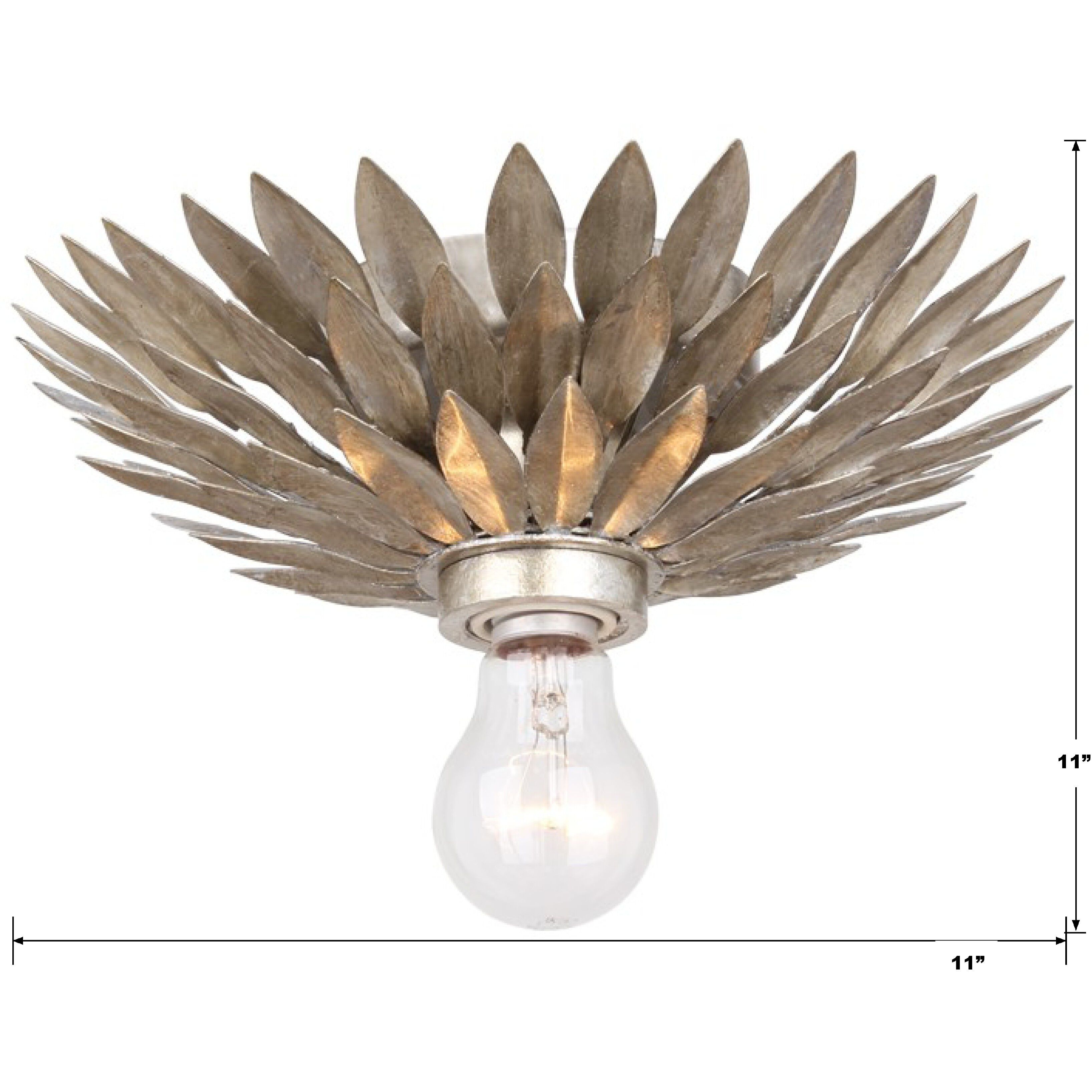Broche Sconce Wall Light in Antique Silver