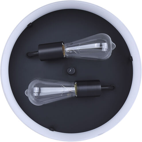 Malloy 2 Light 12.25 inch Black Flush Mount Ceiling Light