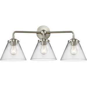 Nouveau Large Cone 3 Light 25.75 inch Bathroom Vanity Light