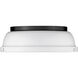 Yep Duncan 2 Light 14 inch Matte Black Flush Mount Ceiling Light in Matte White, Damp