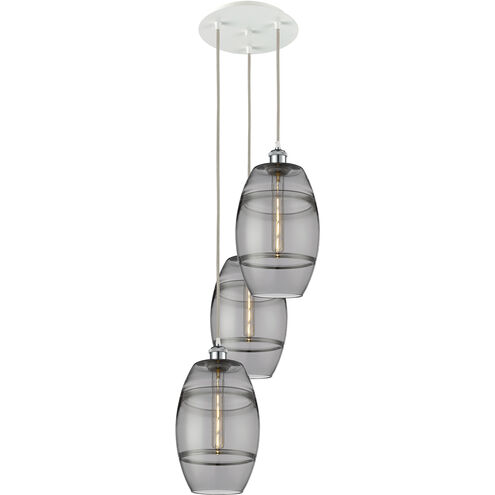 Ballston Vaz 3 Light 14.5 inch White Polished Chrome Cord Hung Multi Pendant Ceiling Light