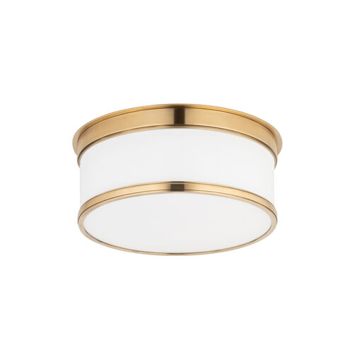 Geneva 1 Light 9.25 inch Aged Brass Flush Mount Ceiling Light