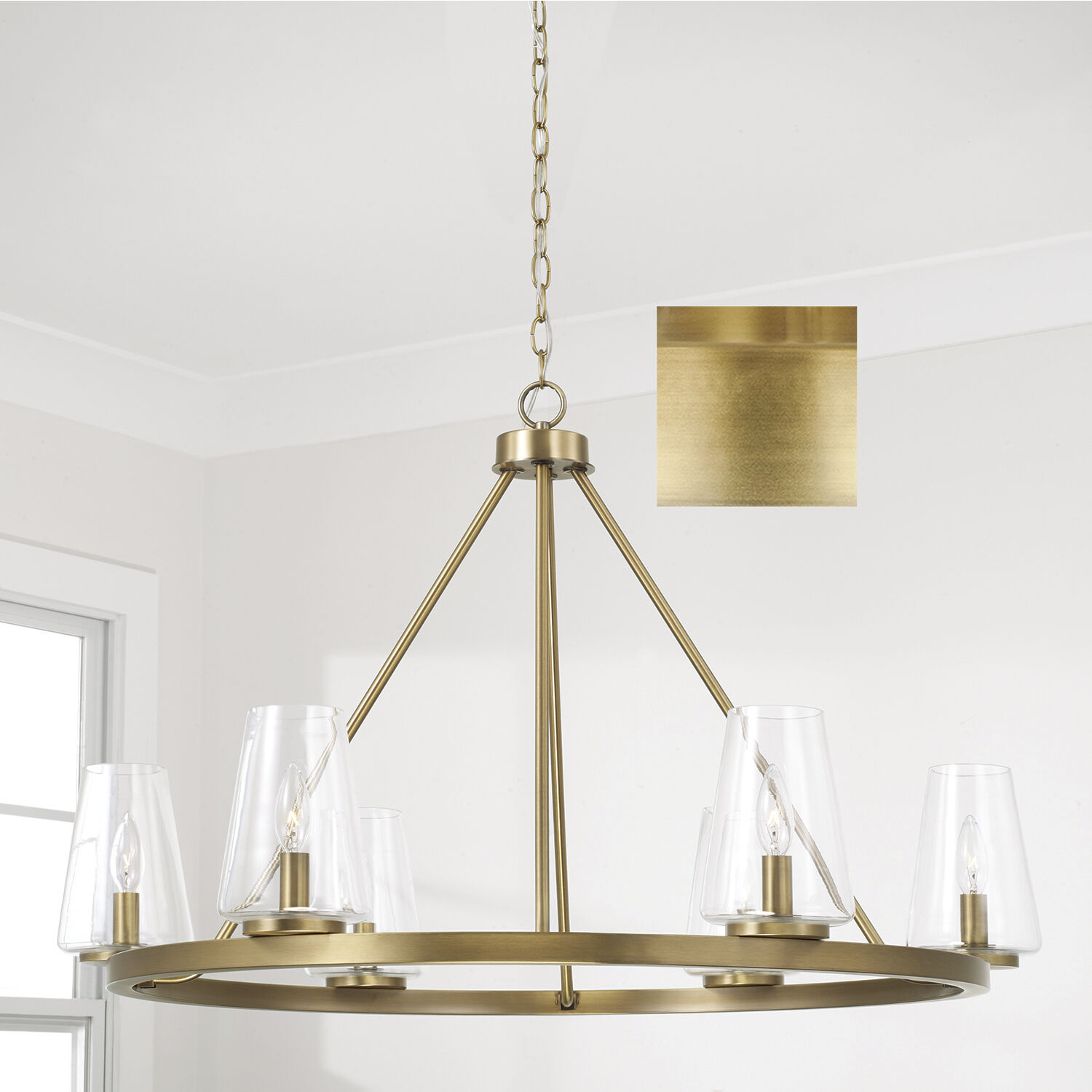 Aaron 6 Light 36 inch Aged Brass Chandelier Ceiling Light