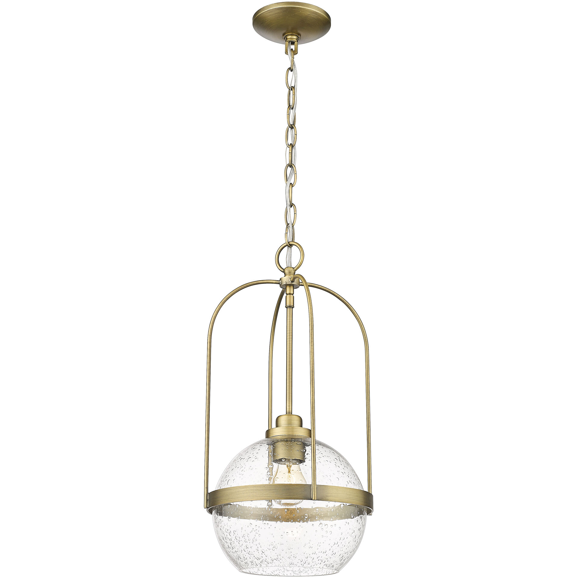 Devonshire 1 Light 10 inch Antique Brass Pendant Ceiling Light