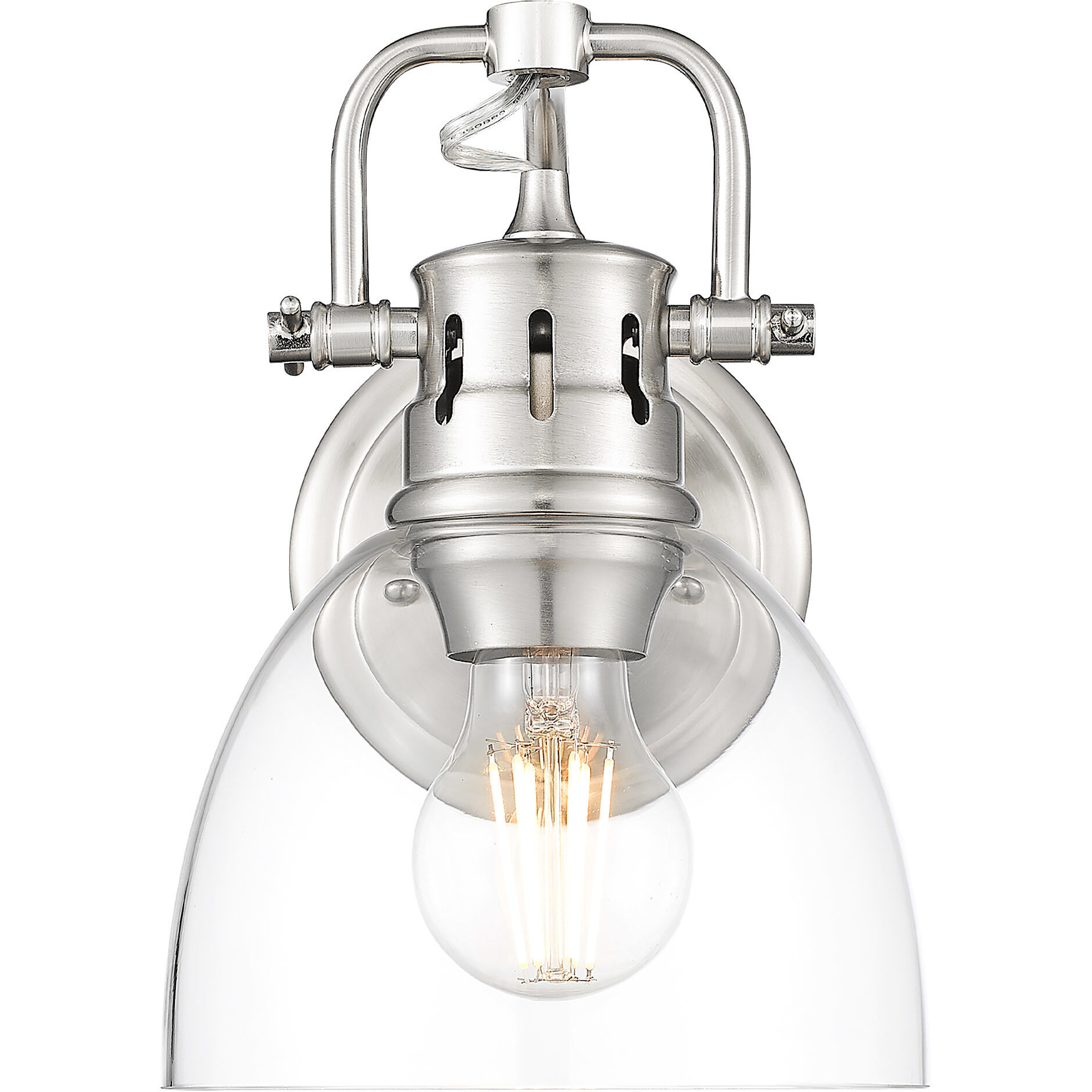 Yep Duncan Vanity Wall Light in Pewter, Clear Glass