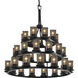 Wire Mesh 36 Light 42 inch Matte Black Chandelier Ceiling Light, Cylinder