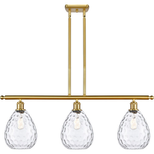 Ballston Large Waverly 3 Light 36 inch Satin Gold Island Light Ceiling Light, Ballston