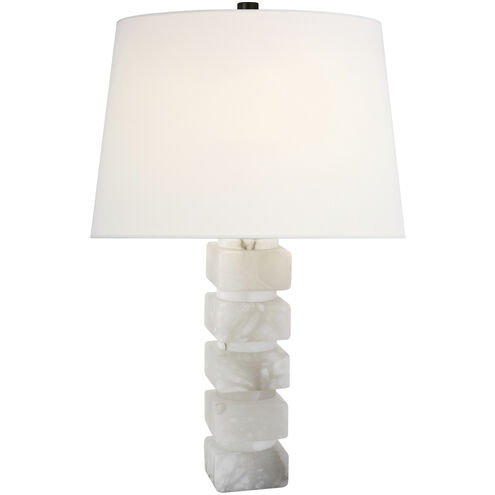Chapman & Myers Chunky 31 inch 150 watt Alabaster Table Lamp Portable Light in Linen