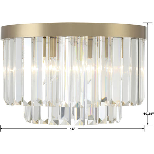 Hayes 4 Light 16 inch Aged Brass Flush/Semi Flush Ceiling Light