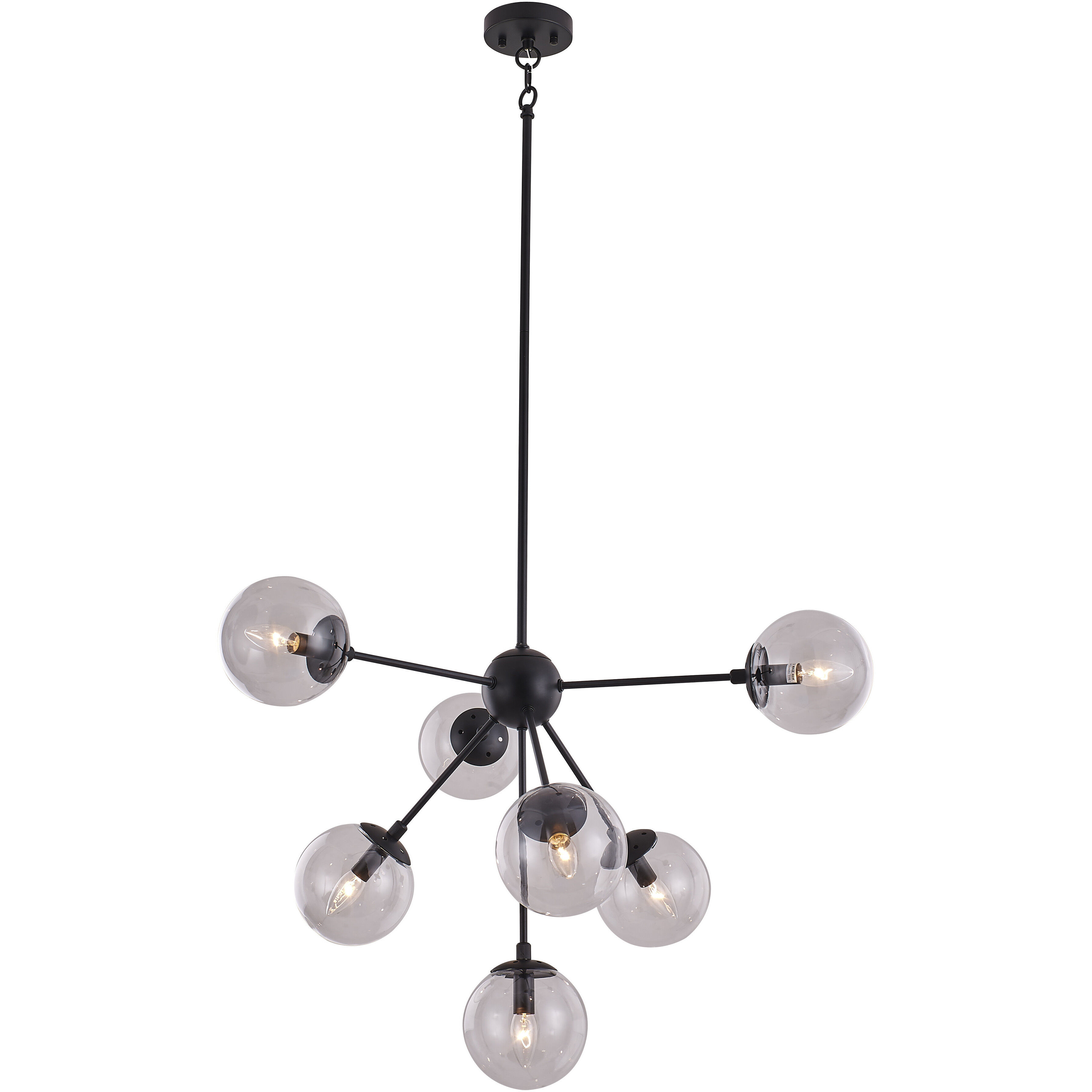 Canada 7 Light 34.2 inch Black Chandelier Ceiling Light