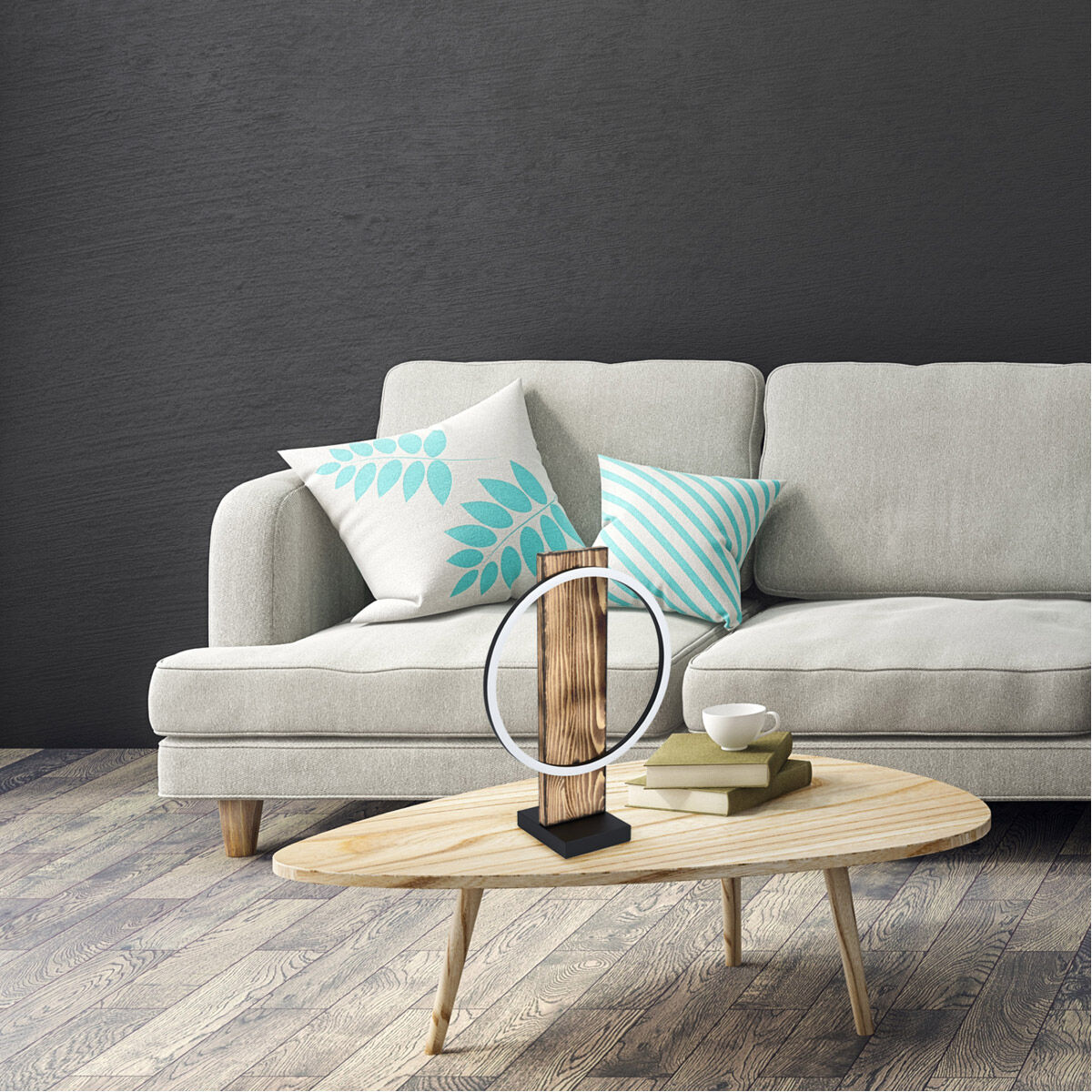 Boyal 16.77 inch 12.00 watt Brushed Pine Wood Table Lamp Portable Light