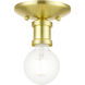 Lansdale 1 Light 5 inch Satin Brass Single Flush Mount Ceiling Light, Single