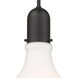 Amherst LED 15.75 inch Matte Black Pendant Ceiling Light in Matte White Glass