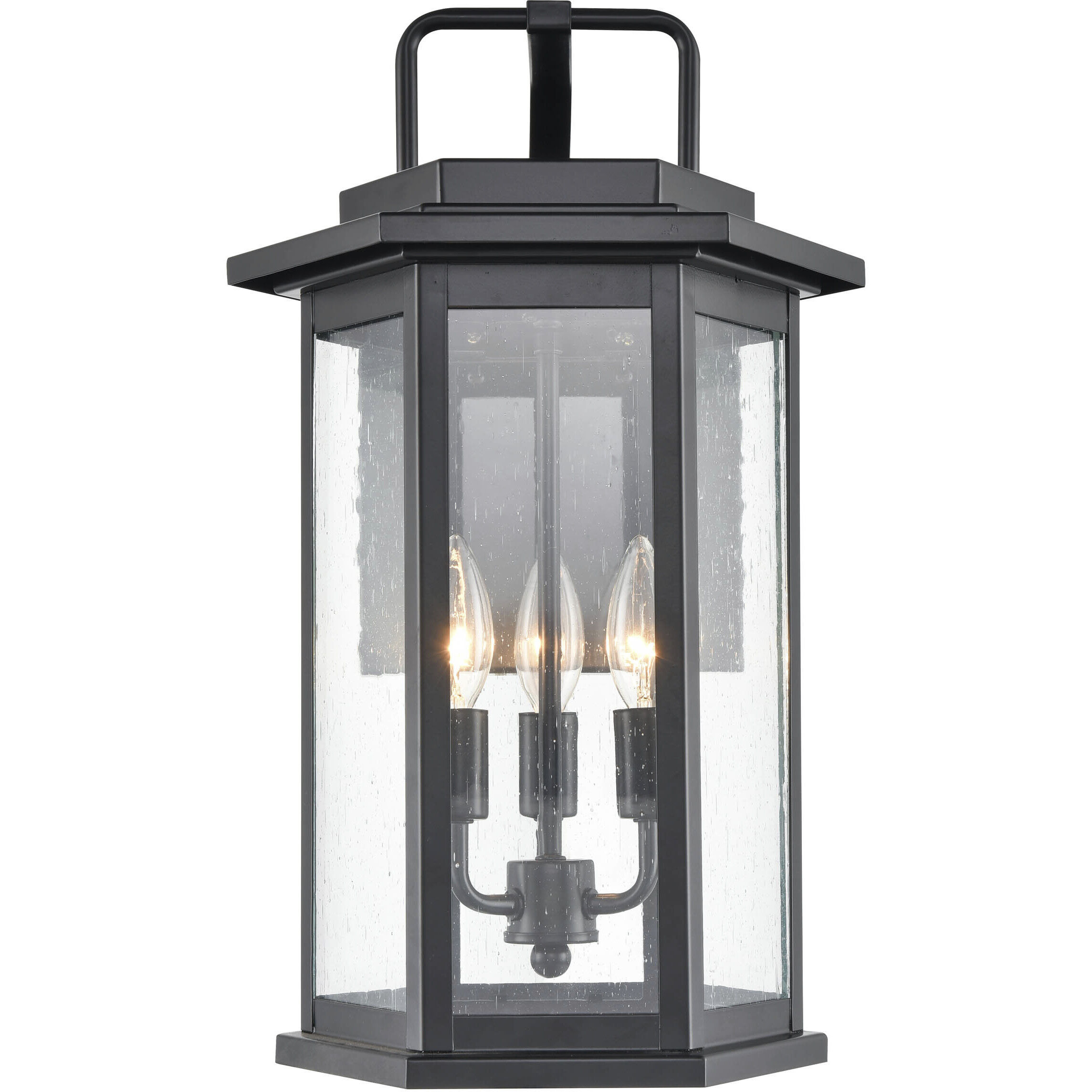 Ellis 3 Light 18.25 inch Powder Coated Black Outdoor Wall Sconce