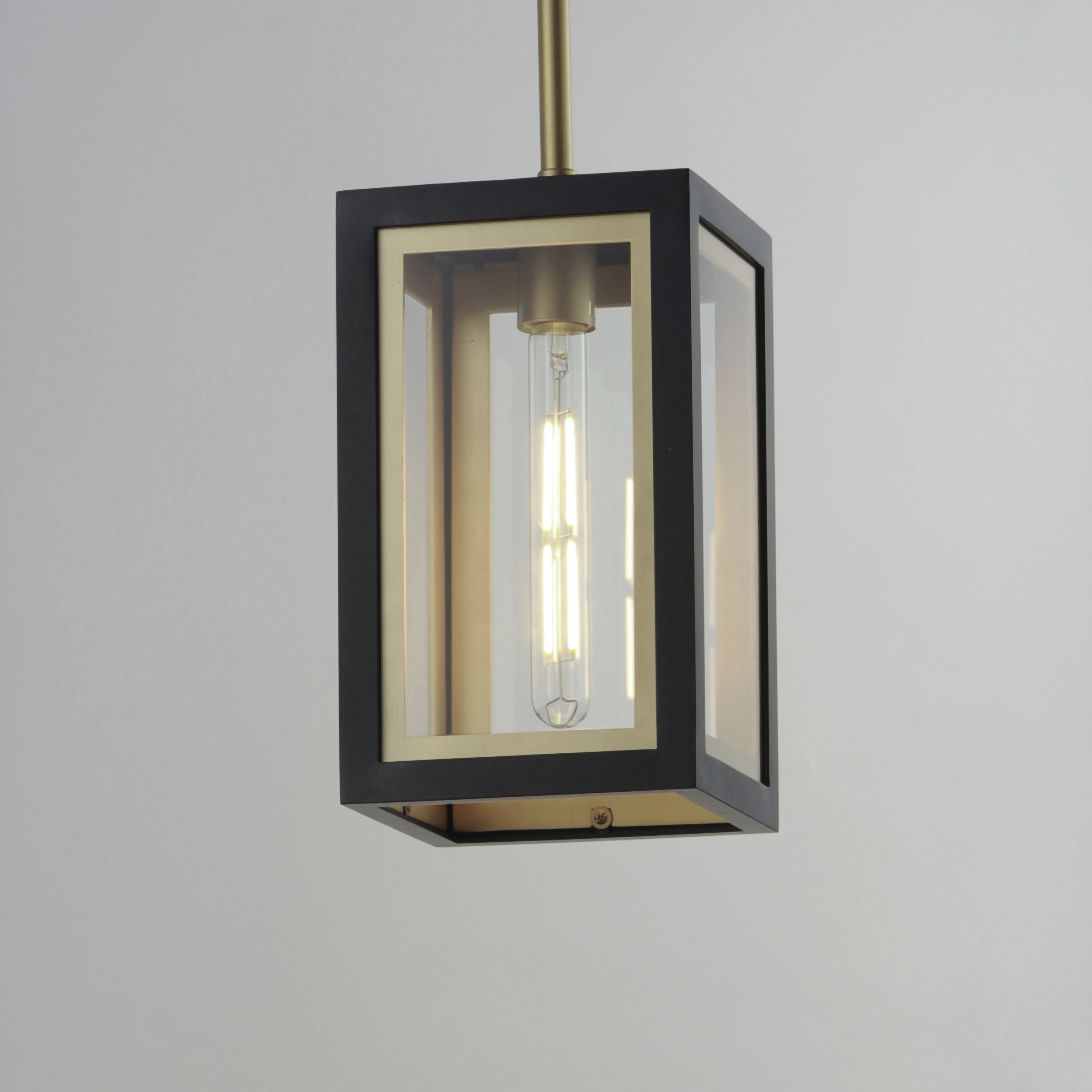 Neoclass 1 Light 7 inch Black/Gold Outdoor Pendant