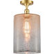Ballston Large Cobbleskill 1 Light 9 inch Satin Gold Semi-Flush Mount Ceiling Light in Mercury Glass, Ballston