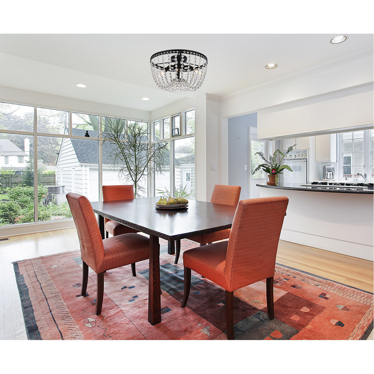 Kylie 3 Light 16 inch Black Flush Mount Ceiling Light